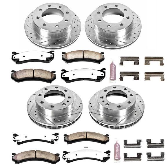 PowerStop Z36 Carbon-Fiber Ceramic Brake Pad with Drilled and Slotted Rotor Kit