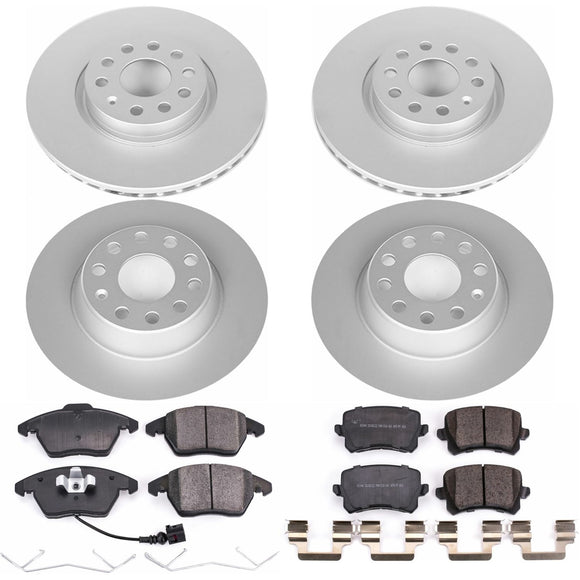 PowerStop Genuine Geomet Coated Rotor and Carbon-Fiber Ceramic Brake Pad Kit