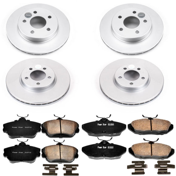 PowerStop Genuine Geomet Coated Rotor and Low-Dust Ceramic Brake Pad Kit