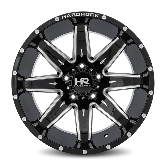 20x12 Hardrock Painkiller XPosed Gloss Black Milled 5x150 ET-44 wheel/rim