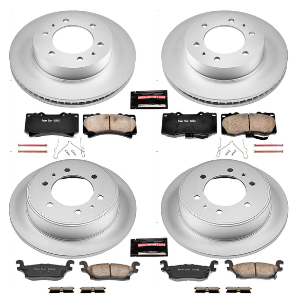 PowerStop Genuine Geomet Coated Rotor and Low-Dust Ceramic Brake Pad Kit