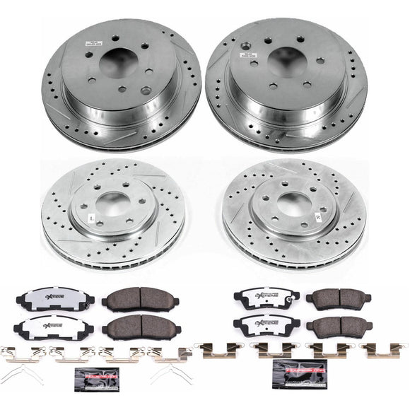 PowerStop Z36 Carbon-Fiber Ceramic Brake Pad with Drilled and Slotted Rotor Kit