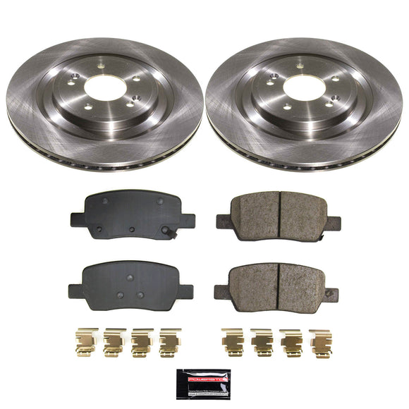 PowerStop OE Stock Replacement Low-Dust Ceramic Brake Pad and Rotor Kit