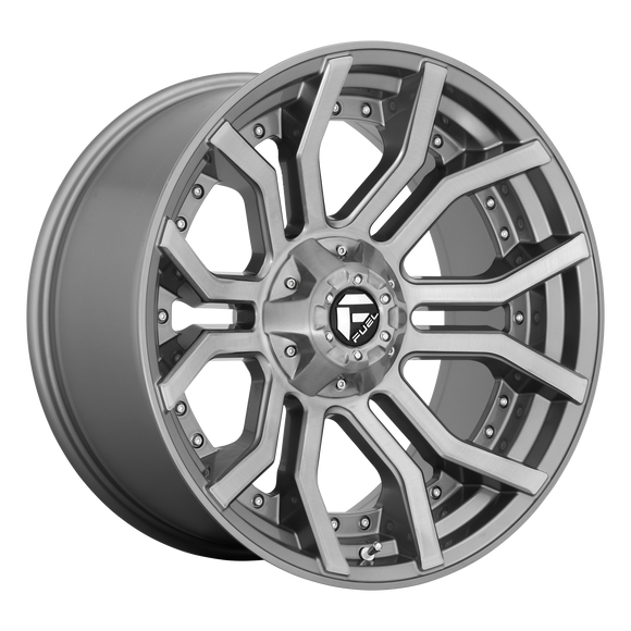 22X10 Fuel D713 RAGE PLATINUM BRSH-GNMTL-TTC 6X135/6X139.7 ET-18 wheel/rim