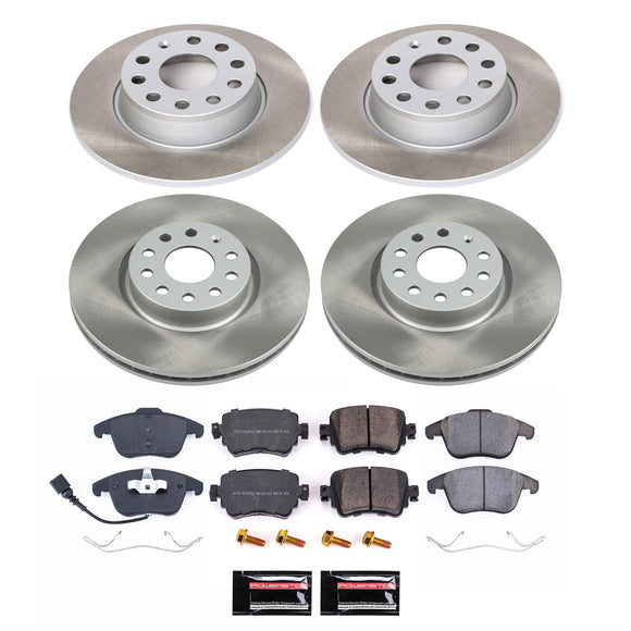PowerStop Semi-Coated Rotor and Low-Dust Ceramic Brake Pad Kit