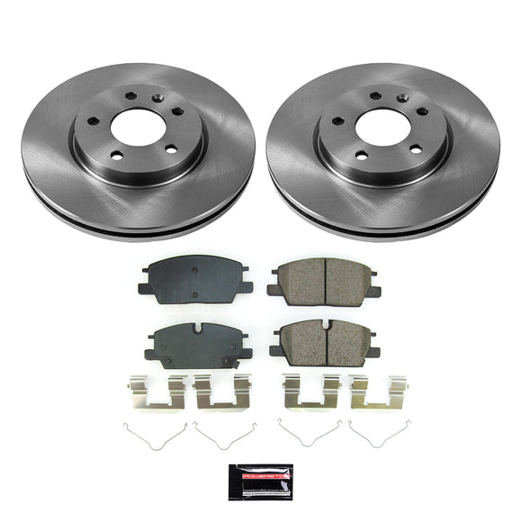 PowerStop OE Stock Replacement Low-Dust Ceramic Brake Pad and Rotor Kit