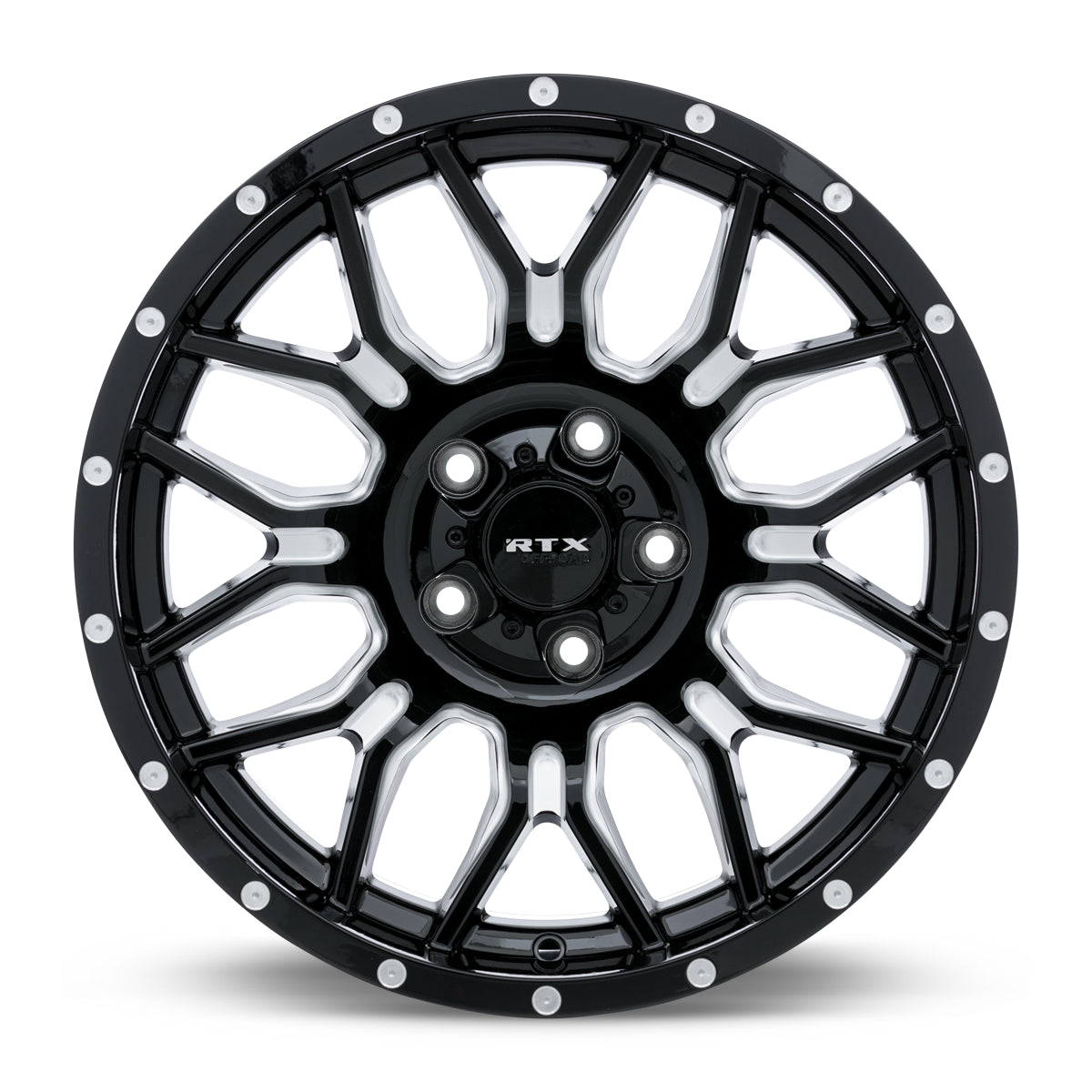 18x9 RTX Claw Gloss Black Milled with Rivets 5x127 ET-12 wheel/rim - 0