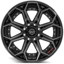 4Play Gen2 4P80R 22x10 Black Brushed Face Tinted Wheel 8x180 ET-24 CB124.1