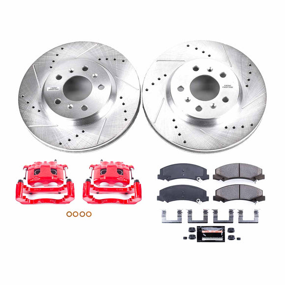 PowerStop Z23 Daily Driver Carbon-Fiber Ceramic Pads Drilled & Slotted Rotor & C