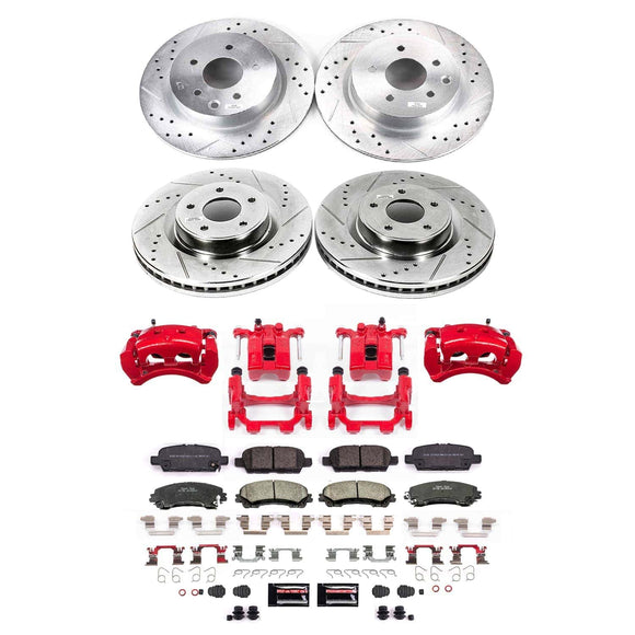 PowerStop Z23 Daily Driver Carbon-Fiber Ceramic Pads Drilled & Slotted Rotor & C