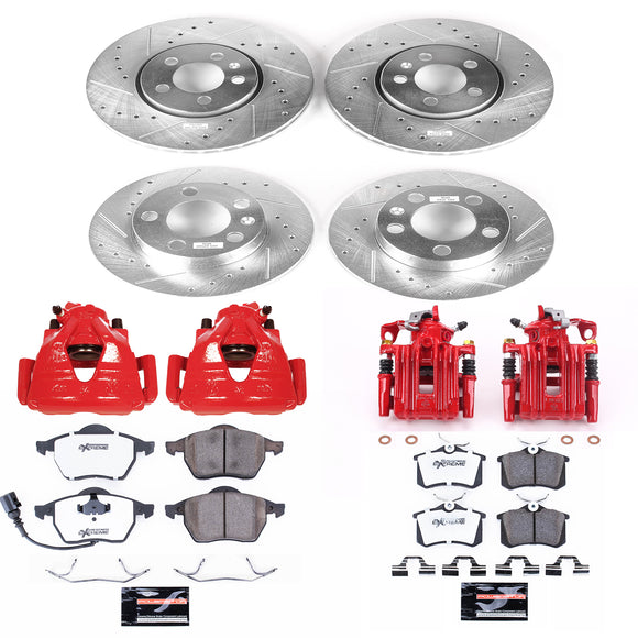 PowerStop Z26 Street Performance Ceramic Brake Pad, Drilled Slotted Rotor, and C