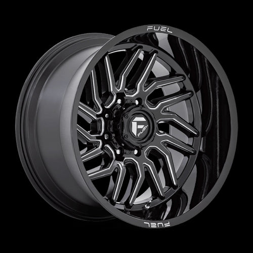 24X12 Fuel 1PC D807 Hurricane Gloss Black Milled 5X127 5X5 ET-44 Wheel Rim - 0