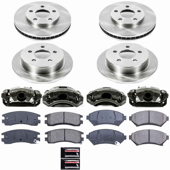 PowerStop OE Stock Replacement Low-Dust Ceramic Brake Pad, Rotor and Caliper Kit