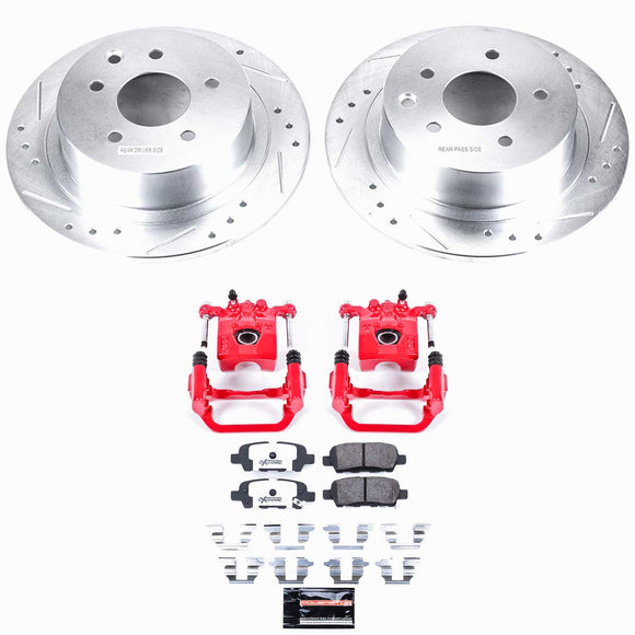 PowerStop Z26 Street Performance Ceramic Brake Pad, Drilled Slotted Rotor, and C