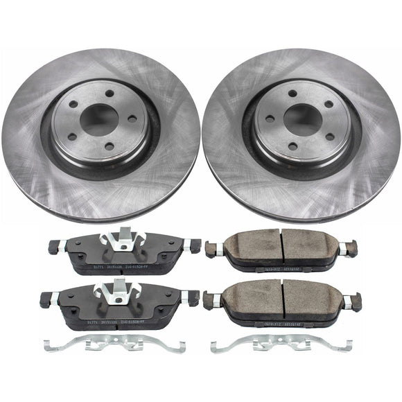 PowerStop OE Stock Replacement Low-Dust Ceramic Brake Pad and Rotor Kit