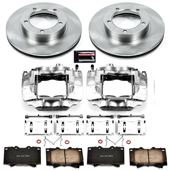 PowerStop OE Stock Replacement Low-Dust Ceramic Brake Pad, Rotor and Caliper Kit
