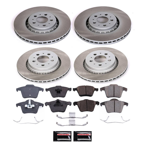 PowerStop Semi-Coated Rotor and Low-Dust Ceramic Brake Pad Kit