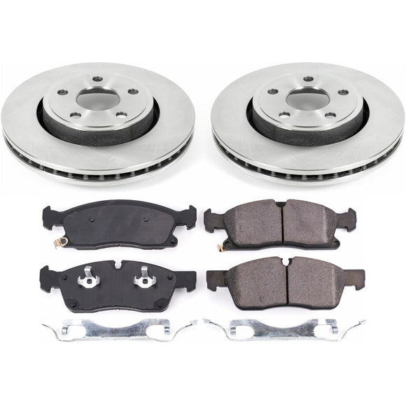 PowerStop OE Stock Replacement Low-Dust Ceramic Brake Pad and Rotor Kit