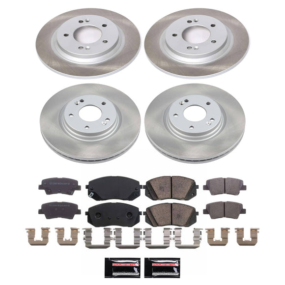 PowerStop Semi-Coated Rotor and Low-Dust Ceramic Brake Pad Kit