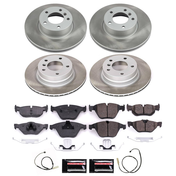 PowerStop Semi-Coated Rotor and Low-Dust Ceramic Brake Pad Kit