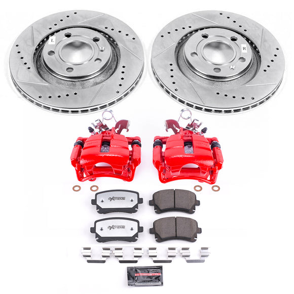 PowerStop Z26 Street Performance Ceramic Brake Pad, Drilled Slotted Rotor, and C