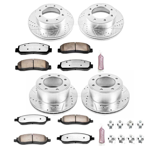 PowerStop Z36 Carbon-Fiber Ceramic Brake Pad with Drilled and Slotted Rotor Kit