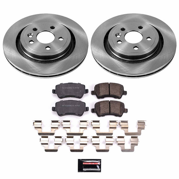 PowerStop OE Stock Replacement Low-Dust Ceramic Brake Pad and Rotor Kit