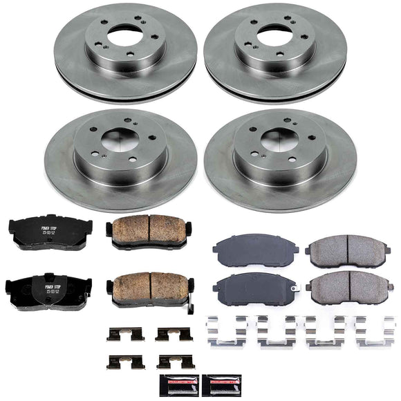 PowerStop OE Stock Replacement Low-Dust Ceramic Brake Pad and Rotor Kit