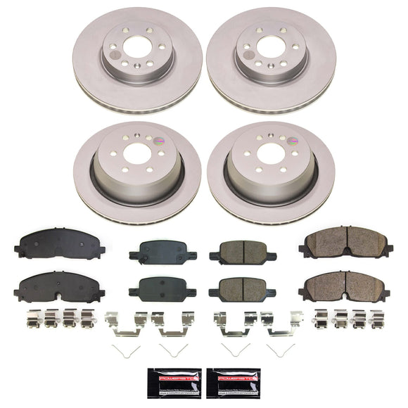 PowerStop Genuine Geomet Coated Rotor and Low-Dust Ceramic Brake Pad Kit