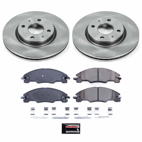 PowerStop OE Stock Replacement Low-Dust Ceramic Brake Pad and Rotor Kit