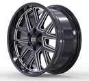 20x10 Mudder Trucker MT704 Asphalt Black Milled 5x127 5x5 ET-24 Wheel Rim
