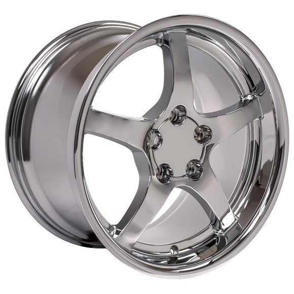 18" Replica Wheel CV05 Fits Chevrolet Corvette - C5 Rim 18x10.5 Deep Dish Chrome