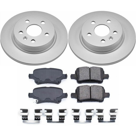PowerStop Genuine Geomet Coated Rotor and Low-Dust Ceramic Brake Pad Kit
