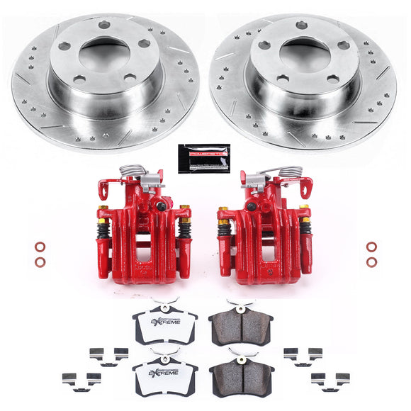 PowerStop Z26 Street Performance Ceramic Brake Pad, Drilled Slotted Rotor, and C