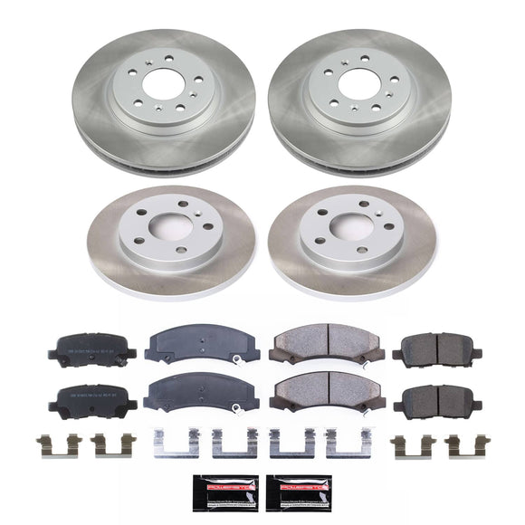 PowerStop Semi-Coated Rotor and Low-Dust Ceramic Brake Pad Kit