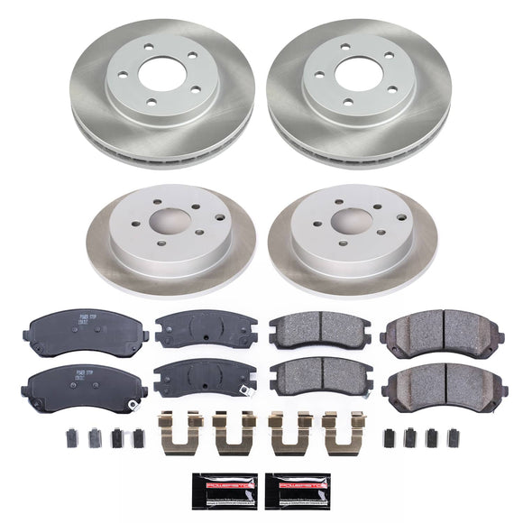 PowerStop Semi-Coated Rotor and Low-Dust Ceramic Brake Pad Kit