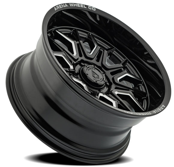 20x10 Arena Wheel Violator Gloss Black And Milled Wheel 6x139.7 ET-18 CB106.1