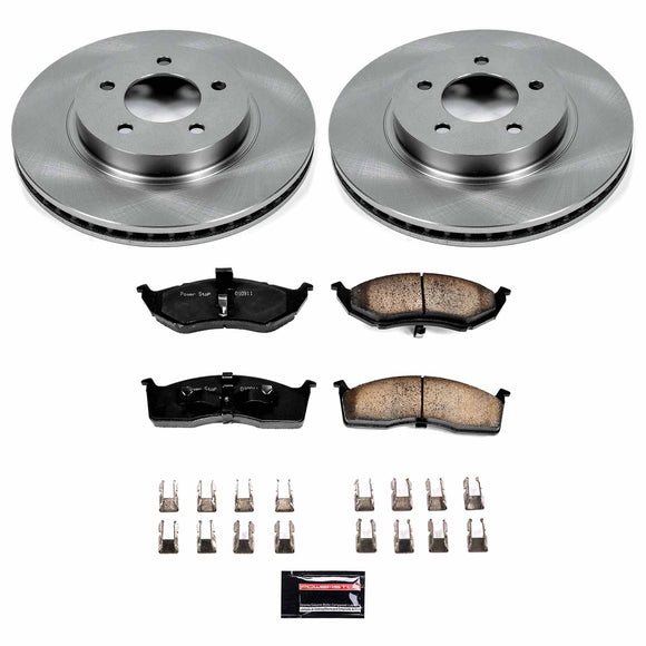 PowerStop OE Stock Replacement Low-Dust Ceramic Brake Pad and Rotor Kit