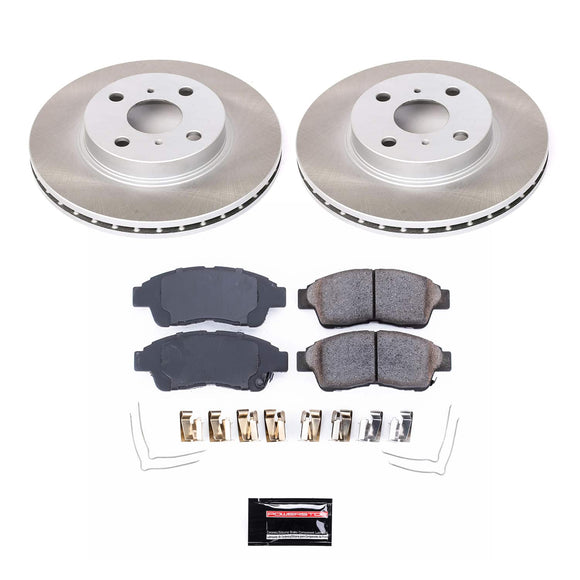 PowerStop Semi-Coated Rotor and Low-Dust Ceramic Brake Pad Kit