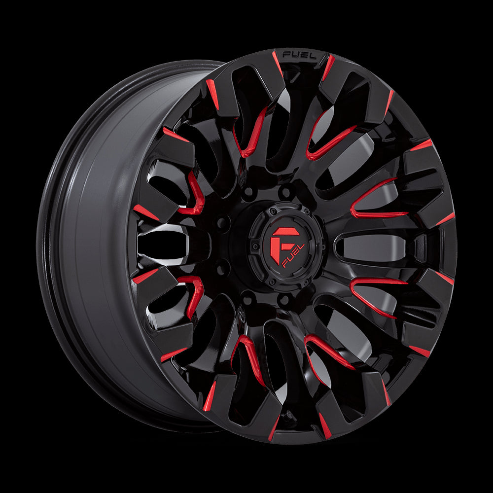 20X9 Fuel 1PC D829 Quake Gloss Black Milled Red Tint 8X170 ET1 Wheel Rim