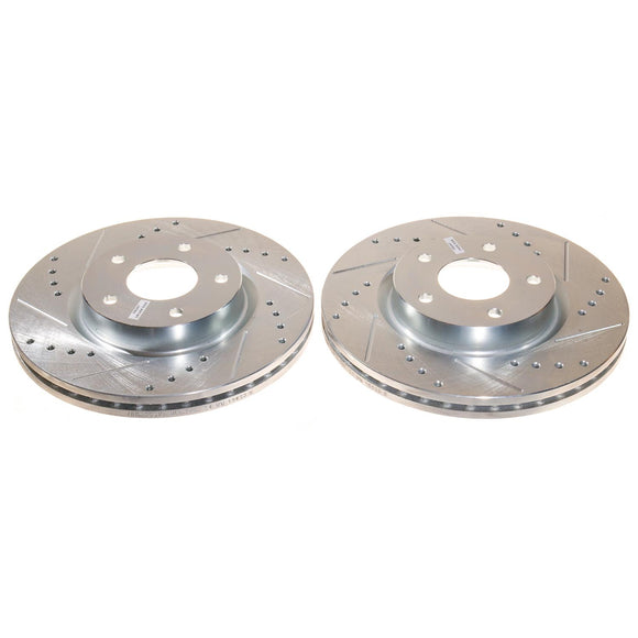 PowerStop Evolution Drilled Slotted Rotors Pair Front For Nissan Altima