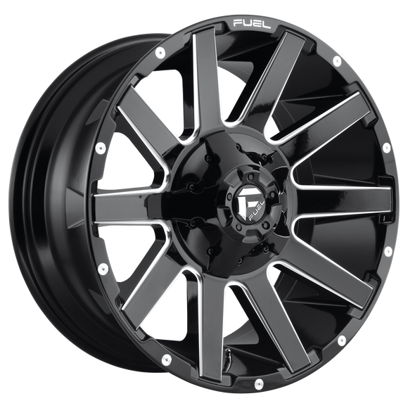 22x12 Fuel Off-Road D615 Contra Gloss Black Milled 6x135 ET-43 CB106.1 Wheel Rim