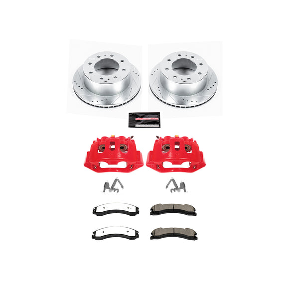 PowerStop Z36 Truck and SUV Ceramic Brake Pad, Drilled & Slotted Rotor, and Cali