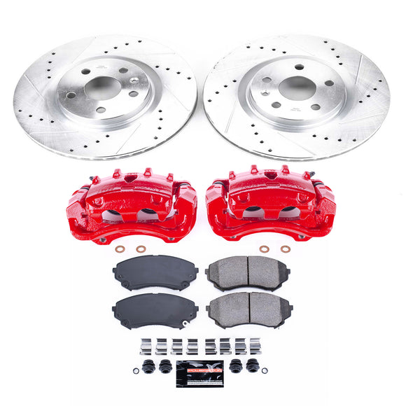 PowerStop Z23 Daily Driver Carbon-Fiber Ceramic Pads Drilled & Slotted Rotor & C