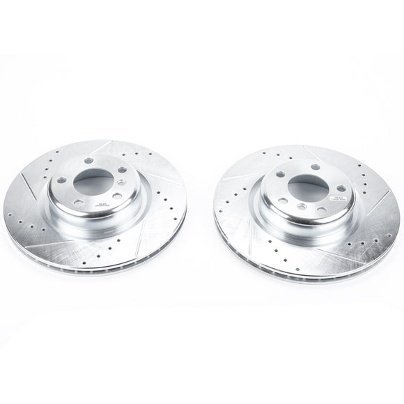 PowerStop Evolution Drilled Slotted Rotors Pair Rear For BMW 328i