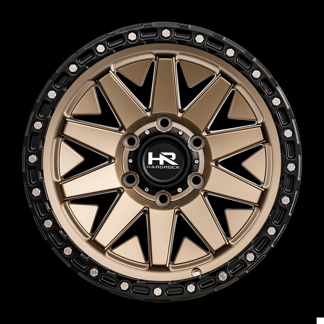 17x9 Hardrock H106 Matte Bronze-Black 6x135 ET-12 wheel/rim