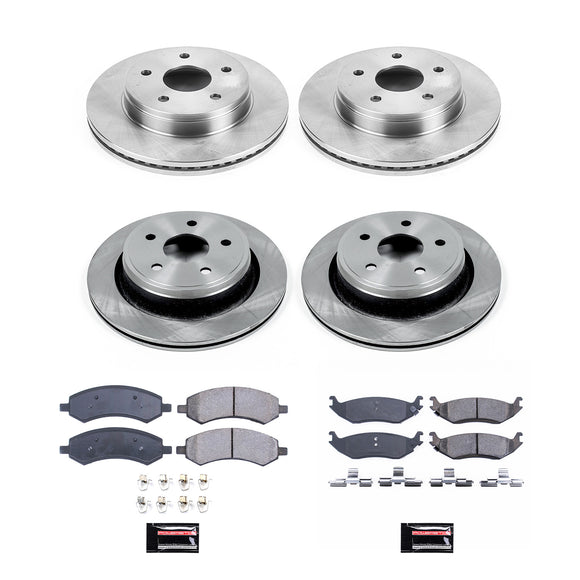 PowerStop OE Stock Replacement Low-Dust Ceramic Brake Pad and Rotor Kit