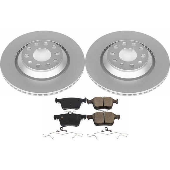 PowerStop Genuine Geomet Coated Rotor and Carbon-Fiber Ceramic Brake Pad Kit