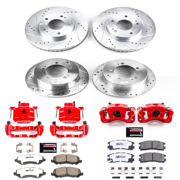 PowerStop Z26 Street Performance Ceramic Brake Pad, Drilled Slotted Rotor, and C