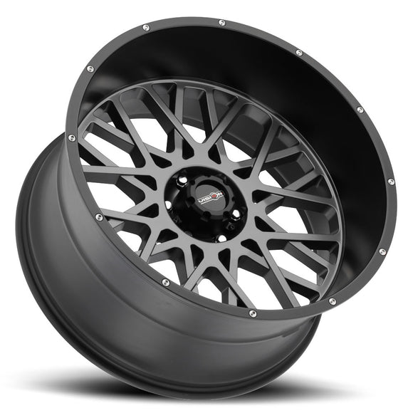 22x10 Vision 412 Rocker Anthracite with Satin Black Lip 6x139.7 ET-19 CB106.2